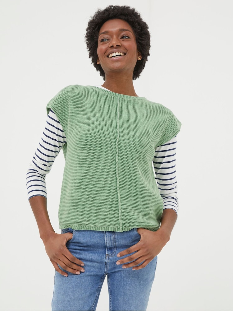 FatFace Eden Green Knitted Crew Jumper - Image 1 of 4
