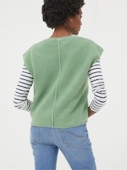 FatFace Eden Green Knitted Crew Jumper - Image 2 of 4