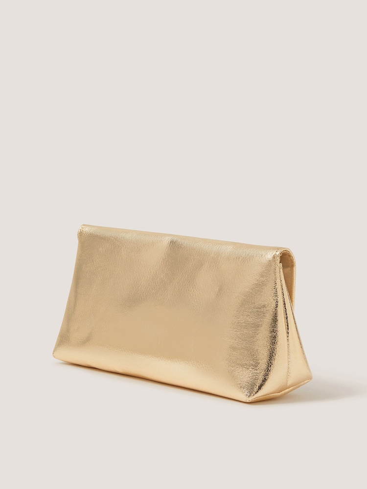 Monsoon Gold Pippa Bow Clutch Bag - Image 2 of 4 Monsoon Gold Pippa Bow Clutch Bag - Image 2 of 4