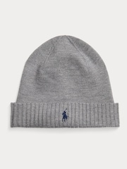 Polo Ralph Lauren Grey Merino Wool Beanie - Image 1 of 2