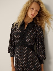 Monsoon Sally Jersey-Midikleid mit Spitze und Punktmuster - Bild 2 von 5