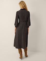 Monsoon Sally Jersey-Midikleid mit Spitze und Punktmuster - Bild 3 von 5