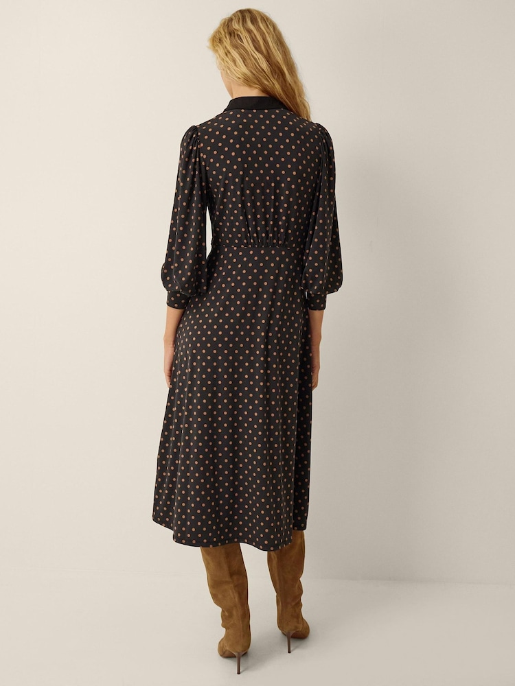 monsoon jersey dress Womens Black Sally Lace Polka Dot Midi XL (US 16-18) Maxi dress