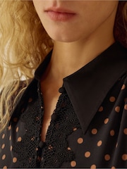 Monsoon Sally Jersey-Midikleid mit Spitze und Punktmuster - Bild 4 von 5