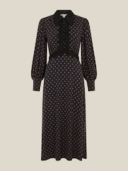 Monsoon Sally Jersey-Midikleid mit Spitze und Punktmuster - Bild 5 von 5