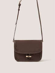Monsoon Brown Amy Faux Suede Cross-Body Bag - Image 1 of 4