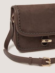 Monsoon Brown Amy Faux Suede Cross-Body Bag - Image 4 of 4