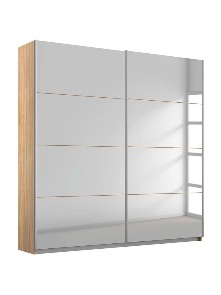 Rauch Oak Cameron Mirror Sliding 1.8m Sliding Semi-fitted Wardrobe - Image 2 of 2