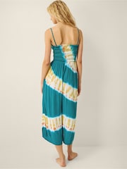 Monsoon Blue Pearl Tie-Dye Culotte Jumpsuit - Image 3 of 6