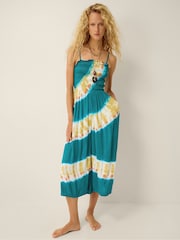 Monsoon Blue Pearl Tie-Dye Culotte Jumpsuit - Image 5 of 6