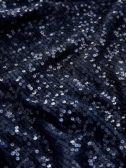Blue Sequin One Shoulder Jumpsuit - Image 7 of 7