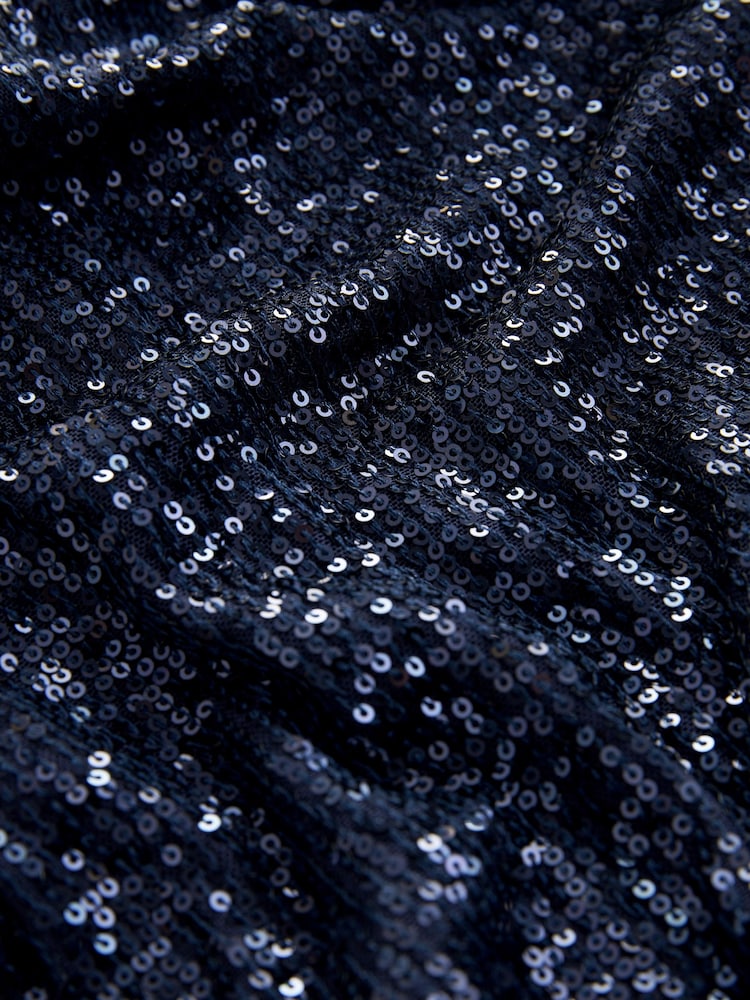 Blue Sequin One Shoulder Jumpsuit - Image 7 of 7