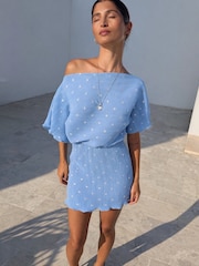 Never Fully Dressed Blue Ice Blue Mini Tilly Dress - Image 1 of 3