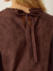 Monsoon Brown Sabine Floral Embroidered Top - Image 3 of 5
