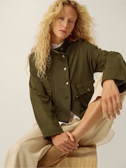Monsoon Green Naya High Neck Knitted Jacket - Image 1 of 6