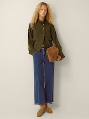 Monsoon Green Naya High Neck Knitted Jacket - Image 4 of 6