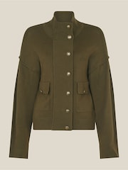 Monsoon Green Naya High Neck Knitted Jacket - Image 6 of 6