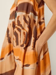 Monsoon Brown Nadia Sleeveless Animal Print Midi Dress - Image 4 of 5