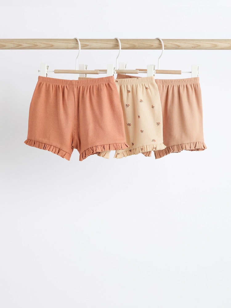 Beige/Cream Baby Shorts 3 Pack - Image 2 of 9