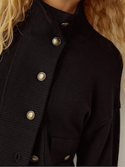 Monsoon Black Naya High Neck Knitted Jacket - Image 2 of 5