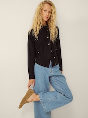 Monsoon Black Naya High Neck Knitted Jacket - Image 4 of 5