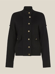 Monsoon Black Naya High Neck Knitted Jacket - Image 5 of 5