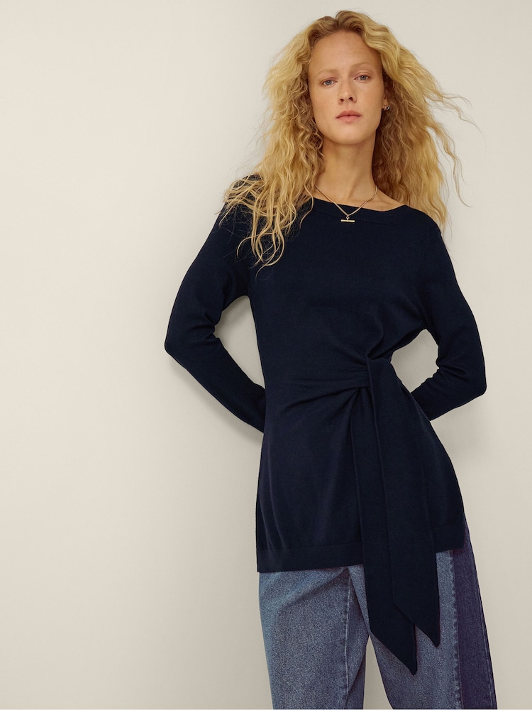 Monsoon Blue Tina Tie Side Jumper - Image 1 of 4 Monsoon Blue Tina Tie Side Jumper - Image 1 of 4