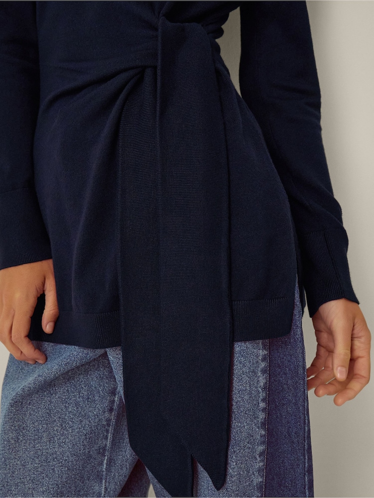 Monsoon Blue Tina Tie Side Jumper - Image 2 of 4 Monsoon Blue Tina Tie Side Jumper - Image 2 of 4