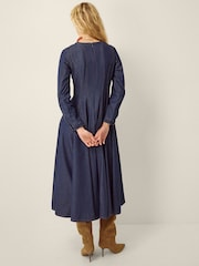 Monsoon Isadora Midikjole i denim med søm - Billede 4 af 6