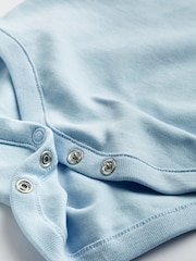 Blue/White 5 Pack Plain Baby Bodysuits - Image 6 of 6