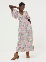FatFace Grace Green Expressive Floral Midi Dress - Image 1 of 7