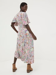 FatFace Grace Green Expressive Floral Midi Dress - Image 2 of 7