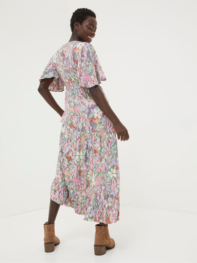 FatFace Grace Green Expressive Floral Midi Dress - Image 2 of 7