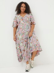 FatFace Grace Green Expressive Floral Midi Dress - Image 3 of 7