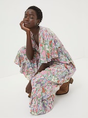 FatFace Grace Green Expressive Floral Midi Dress - Image 4 of 7