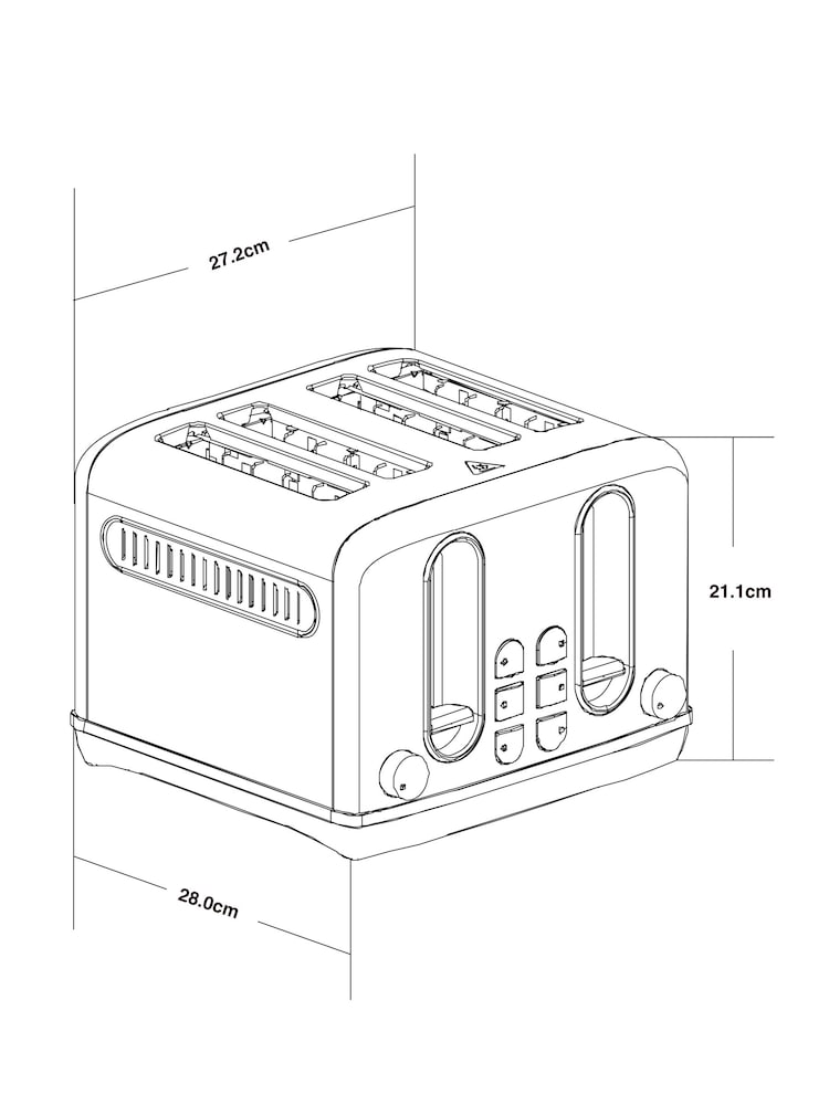 Light Grey Electric 4 Slice Toaster - Image 7 of 7