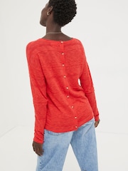 FatFace Isabelle Red Cotton Linen Jumper - Image 2 of 5