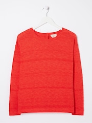 FatFace Isabelle Red Cotton Linen Jumper - Image 5 of 5