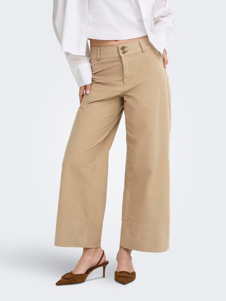 ONLY High Waisted Cropped Chino Trousers - Bild 1 von 6 ONLY High Waisted Cropped Chino Trousers - Bild 1 von 6