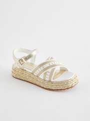 Baker by Ted Baker Girls Woven and Metallic Wedge Sandals - Image 3 of 6