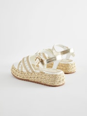 Baker by Ted Baker Girls Woven and Metallic Wedge Sandals - Image 4 of 6