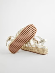 Baker by Ted Baker Girls Woven and Metallic Wedge Sandals - Image 5 of 6