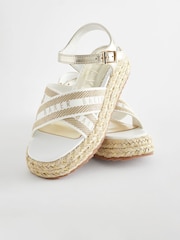 Baker by Ted Baker Girls Woven and Metallic Wedge Sandals - Image 6 of 6
