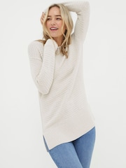 FatFace Natural Tunic Jumper - Image 1 of 5