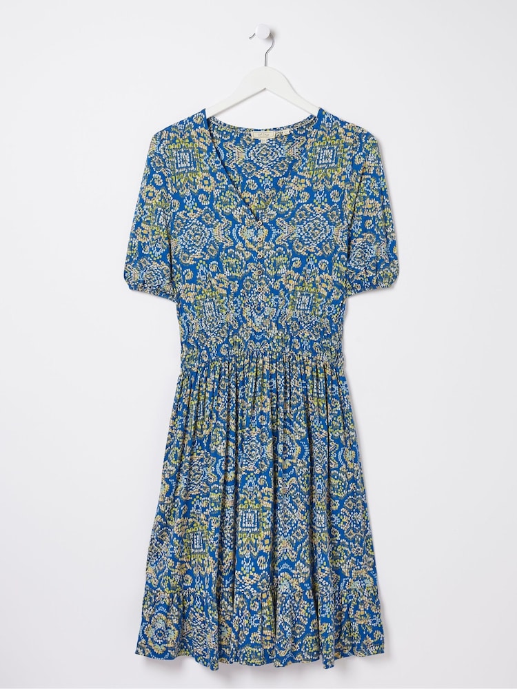 FatFace Blue Lottie Aztec Texture Jersey Dress - Image 6 of 6