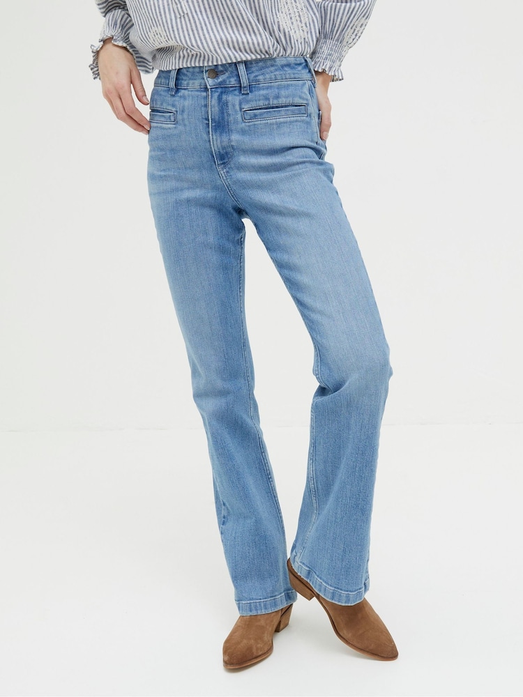 FatFace Blue Fly Flare Jeans - Image 1 of 6