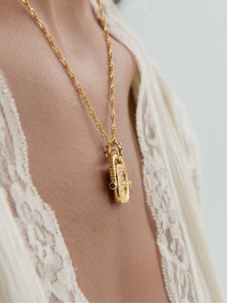 Osmanska händer Sapphire CZ vaxtätning roterande halsband - Bild 2 av 9