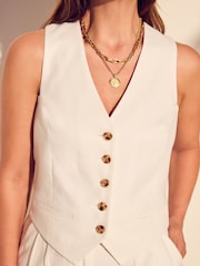 Myleene Klass Linen White Waistcoat - Image 5 of 5