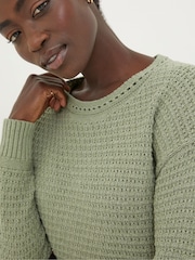 FatFace Green Tunic Jumper - Image 3 of 4
