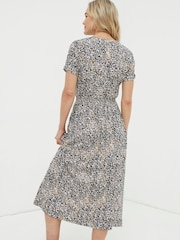 FatFace Natural Navi Dappled Spot Jersey Dress - Image 2 of 6